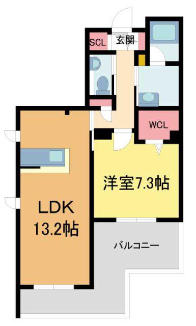 ベル エ ロンプラージュ(1LDK/2階)の間取り写真