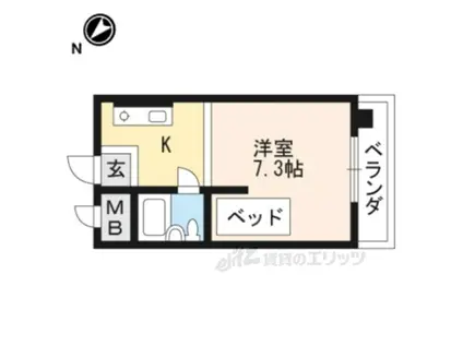 瀬田エステートシティ(ワンルーム/4階)の間取り写真