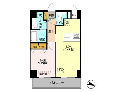 セレス稔台(1LDK/4階)の間取り写真
