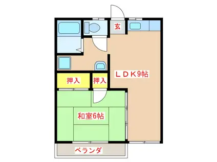 霧島パレスII(1LDK/2階)の間取り写真