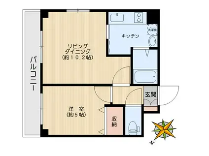 T・マーク プレイス(1LDK/5階)の間取り写真