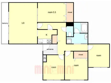 上ヶ原TWENTY-EIGHT(4LDK/4階)の間取り写真