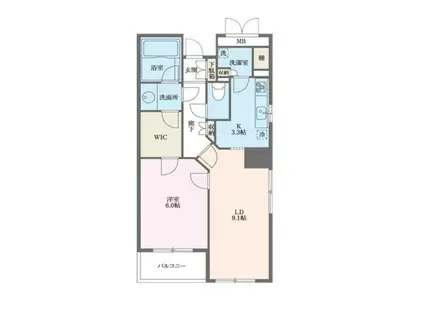 サウスポート品川レジデンス(1LDK/3階)の間取り写真