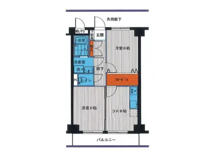 エルム・フローラ(1LDK/1階)の間取り写真