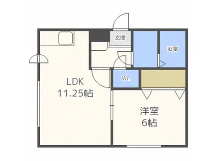 リバティーMEWE(1LDK/4階)の間取り写真