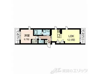 シャーメゾン千里丘(1LDK/2階)の間取り写真