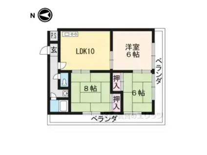 コーポラス花園(3LDK/3階)の間取り写真