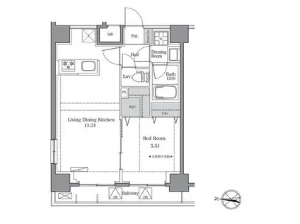 ブルロック東品川(1LDK/3階)の間取り写真