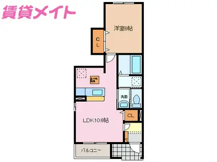 プリマヴェール(1LDK/1階)の間取り写真