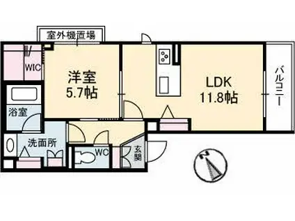 ALEGRIA(1LDK/3階)の間取り写真