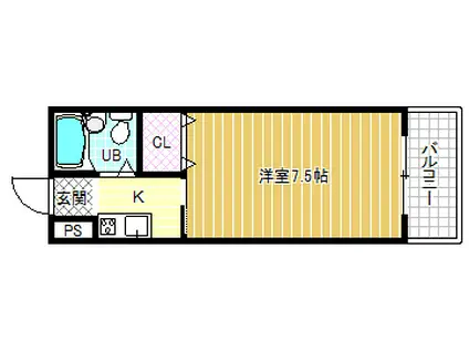 ラ・メゾン MEISO(1K/2階)の間取り写真