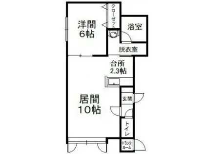 カルミナB(1LDK/2階)の間取り写真