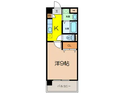 ＪＲ長崎本線 鍋島駅 徒歩33分 4階建 築18年(1K/4階)の間取り写真