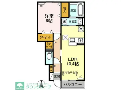 ルピナス(1LDK/1階)の間取り写真