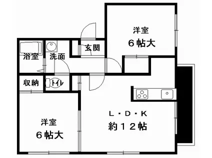 第2吉田ビル(2LDK/1階)の間取り写真