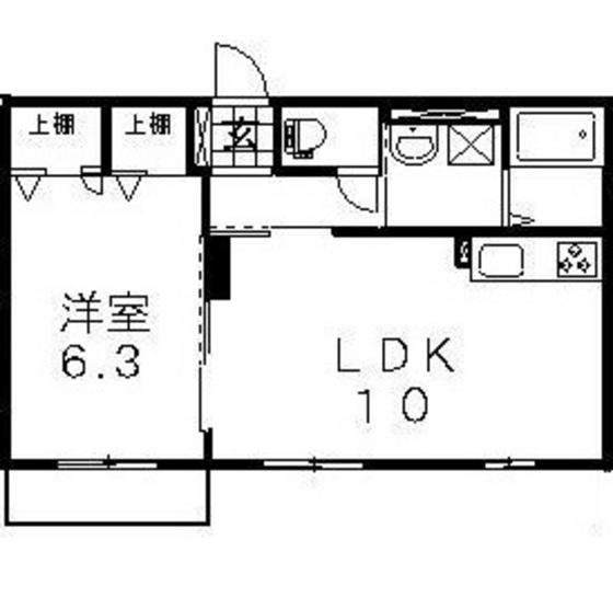 ハイム川東II(1LDK/2階)の間取り写真