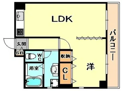 ワコーレ甲南(1LDK/9階)の間取り写真