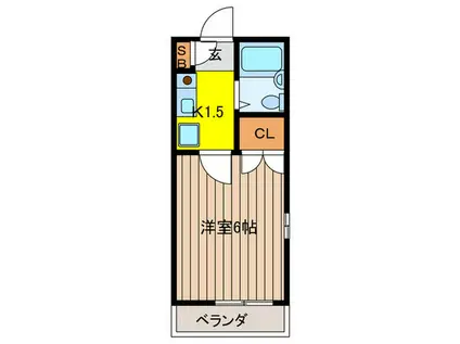 エクセルコート(1K/2階)の間取り写真