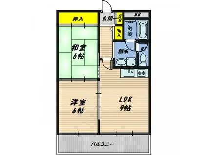 アーカス野江(2LDK/5階)の間取り写真