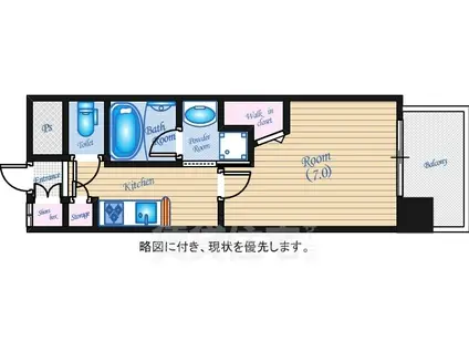 ステイサム舟入中町(1K/8階)の間取り写真