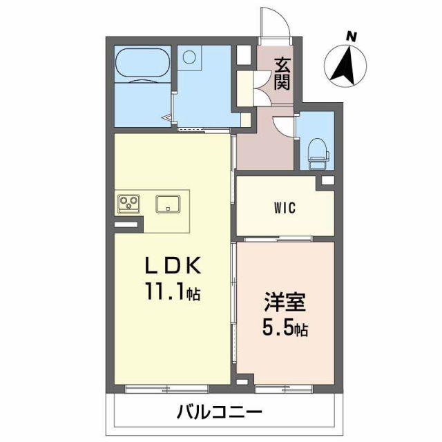 アトリエール和泉南(1LDK/2階)の間取り写真