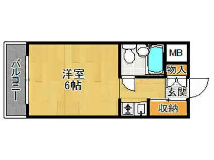 リアライズ甲陽園(ワンルーム/4階)の間取り写真