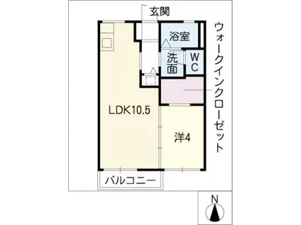 アベニュー岩崎(1LDK/1階)の間取り写真