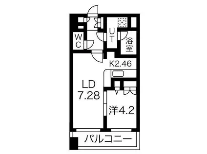 レガーロ美術館通(1LDK/4階)の間取り写真