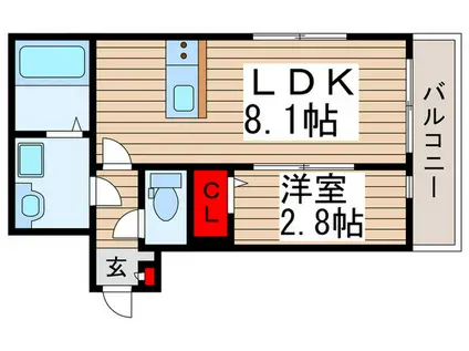 グロースリング清瀬(1LDK/3階)の間取り写真