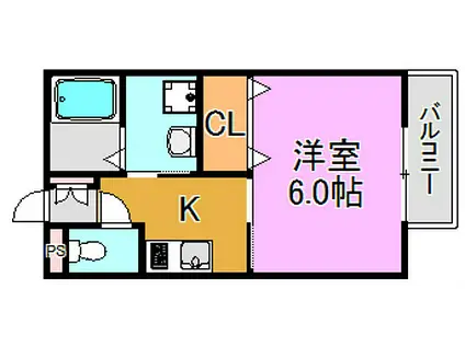 フォーチュンハウスラブ(1K/1階)の間取り写真