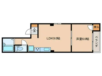 DREAM SOUND 都島(1LDK/5階)の間取り写真