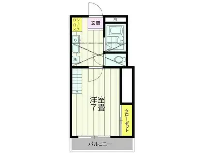 サンハイツ(1K/1階)の間取り写真