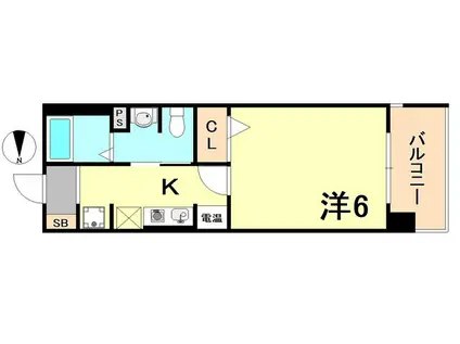 ロイヤル神戸三宮(1K/6階)の間取り写真
