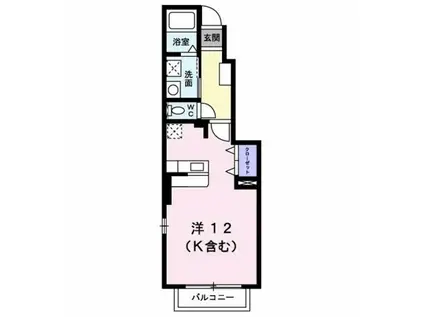 ヴィラ・ジャスティスIII(ワンルーム/1階)の間取り写真