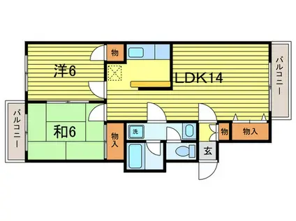 マンション村上(2LDK/2階)の間取り写真