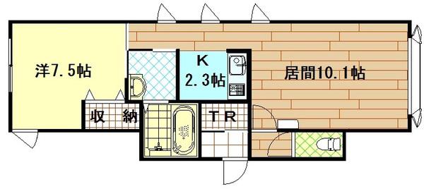 E.MERAUDE C(1LDK/2階)の間取り写真