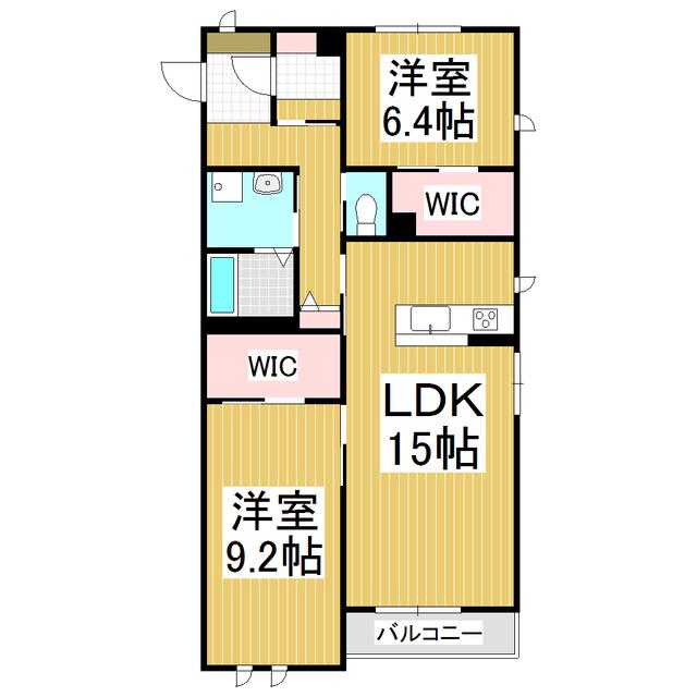 アベニール ラフィナ(2LDK/1階)の間取り写真