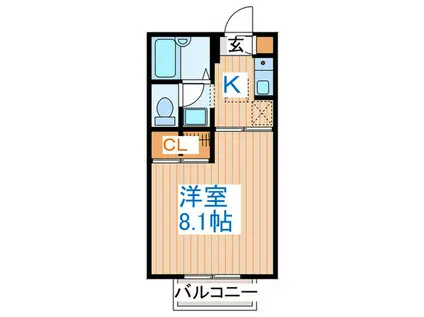 フレグランス玉川(1K/1階)の間取り写真