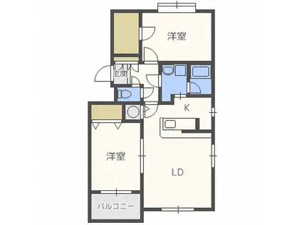 EL・PALACIOII(2LDK/4階)の間取り写真