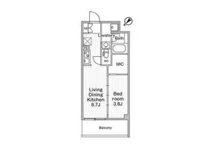 コンフォリア・リヴ巣鴨(1LDK/8階)の間取り写真