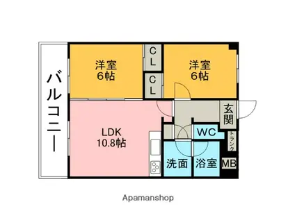 パルティール(2LDK/2階)の間取り写真