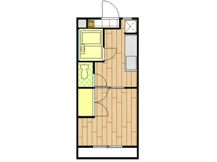 グリーンベルII(1DK/4階)の間取り写真