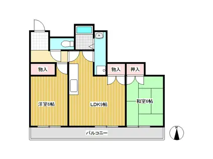 モアグレース16(2DK/7階)の間取り写真