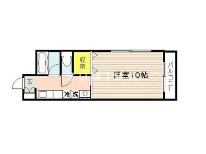 オーランド富田町(1K/4階)の間取り写真