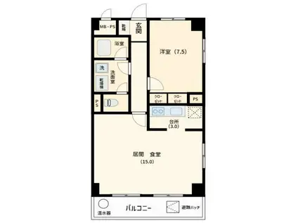 シャトレ代官山アネックス(1LDK/4階)の間取り写真