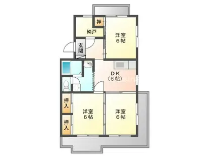 グリーンハイツしばた(3SDK/2階)の間取り写真
