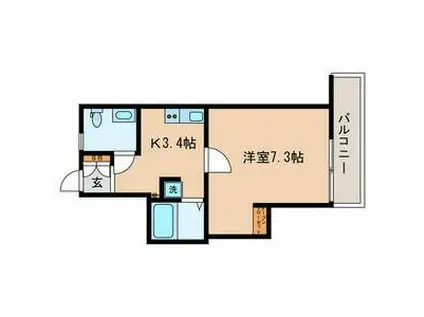 ドミトリー大岡山(1K/2階)の間取り写真