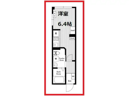 エアータワーニッポリB棟(ワンルーム/4階)の間取り写真