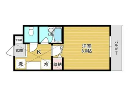 ソシアフレンド館(1K/1階)の間取り写真