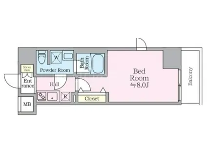 ルフレグランデ川崎ドゥーエ(1K/4階)の間取り写真